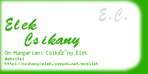 elek csikany business card